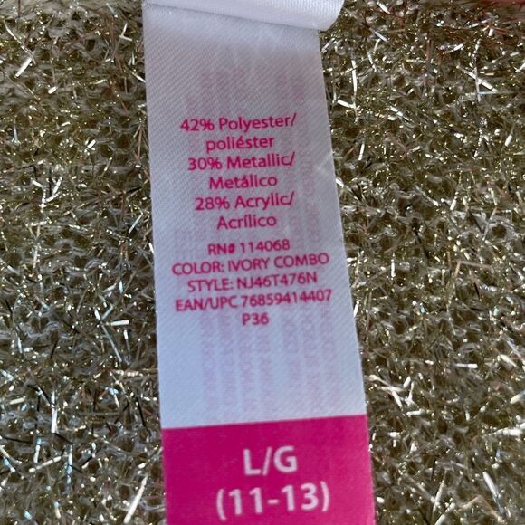 NWT No Boundaries Metallic Gold Feather Yarn Sweater Size L Juniors - Picture 7 of 7